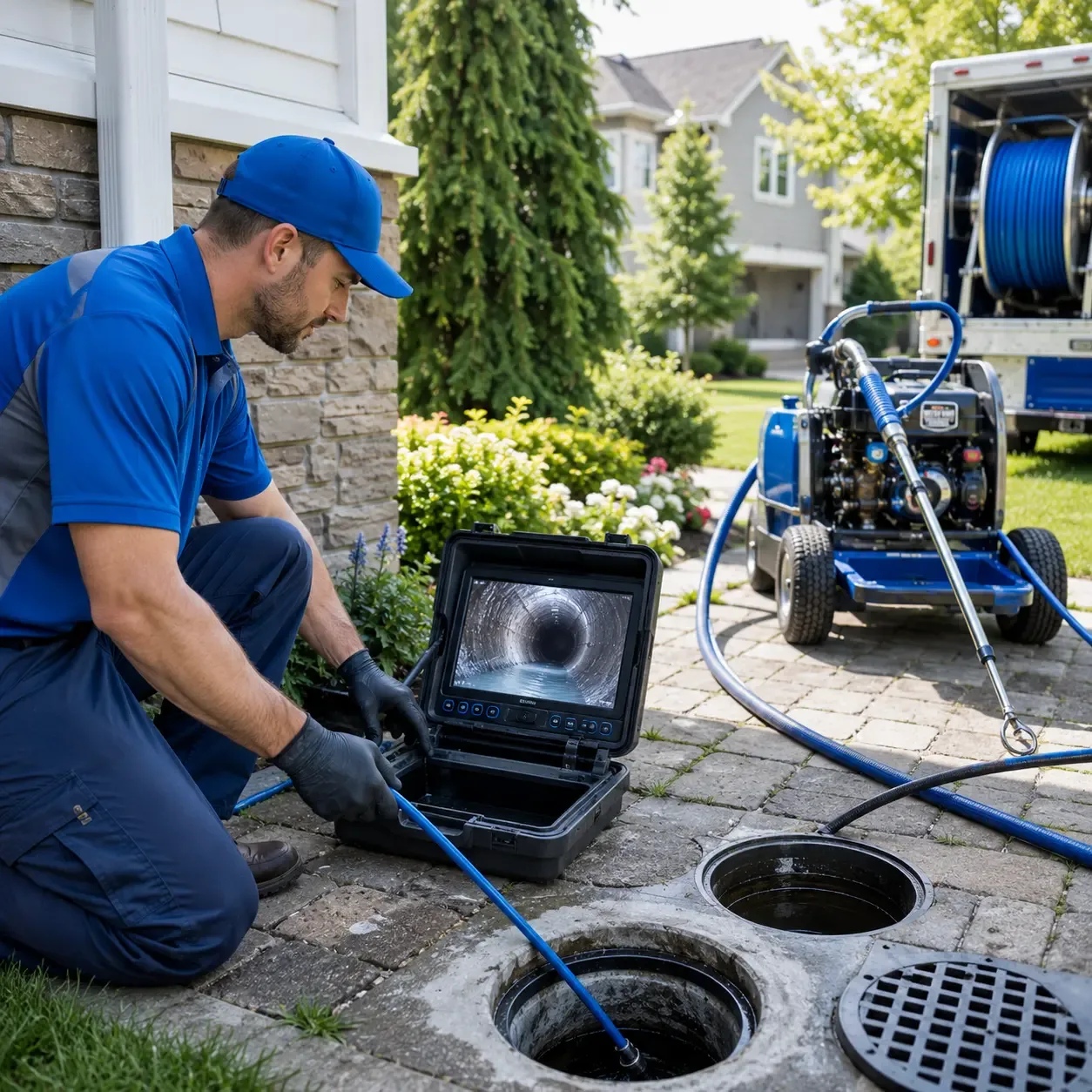 Outdoor drain cleaning professionals serving New Burnside, IL